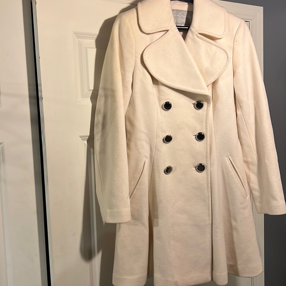 Beige Wool Fit and Flare Winter Coat